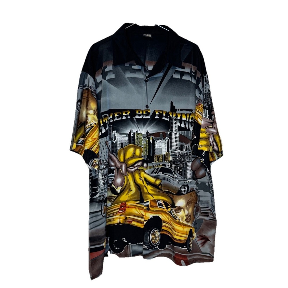 Cruizin Low Men's Shirt Vintage Rather Be‎ Flying Lowrider Car Show Print Large